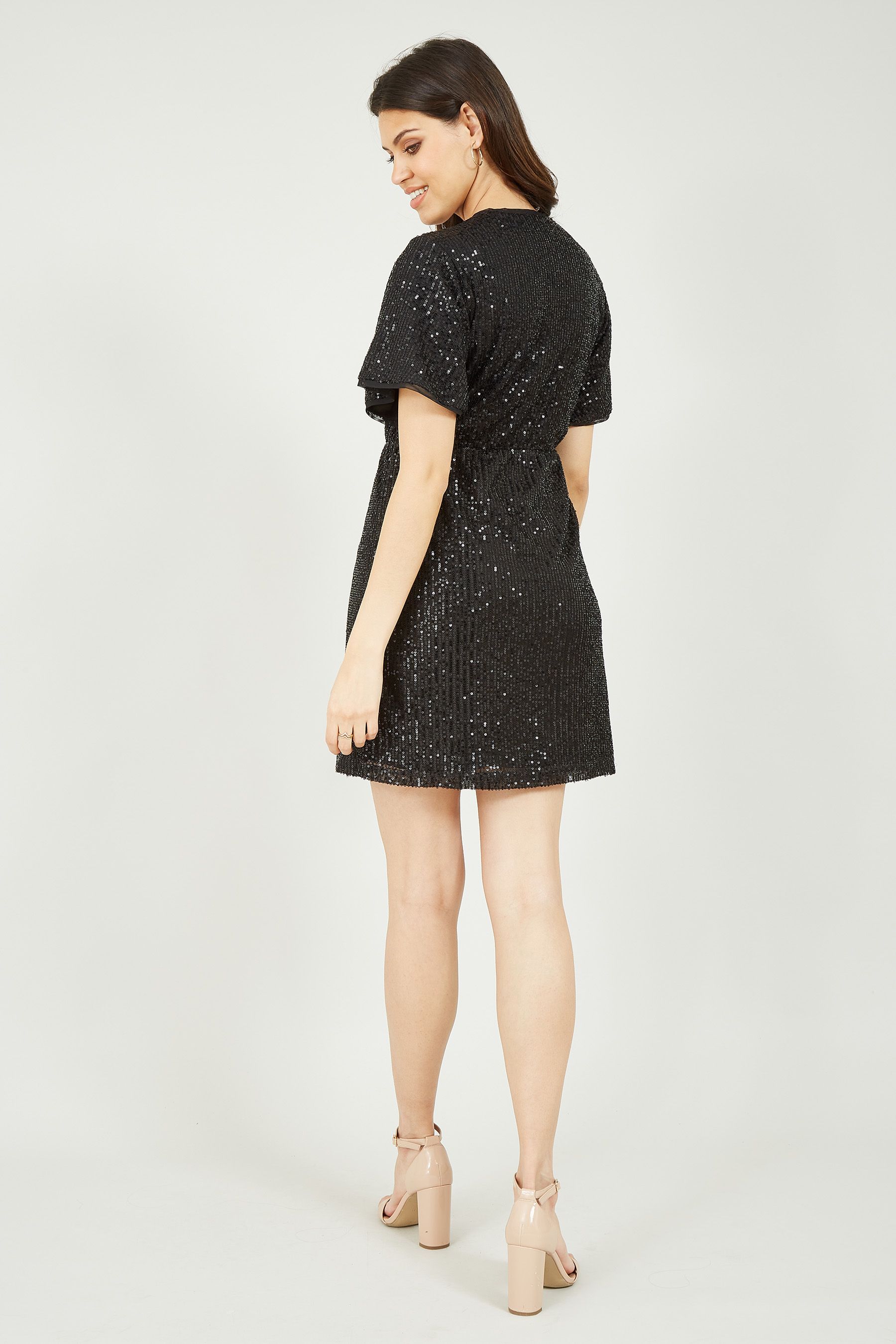 Sequin kimono hot sale sleeve dress