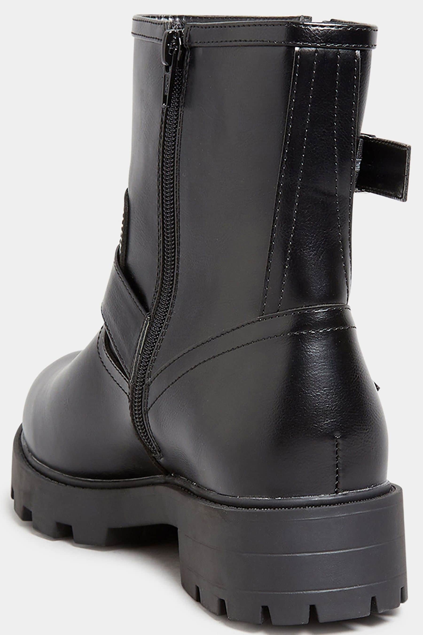 Buy Yours Curve Black Extra Wide Fit Biker Boots from the Next UK