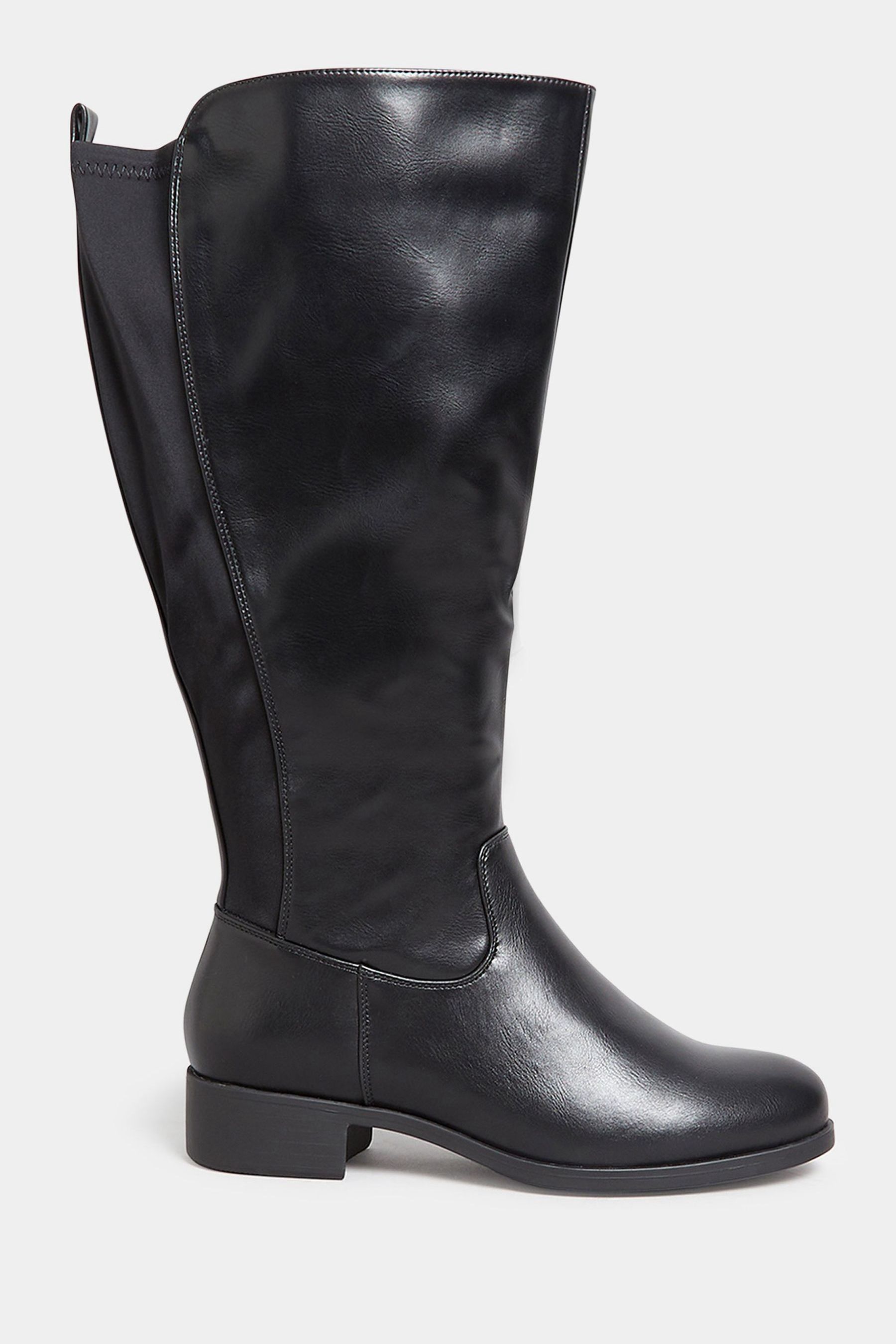 Wide fit stretch knee high boots sale