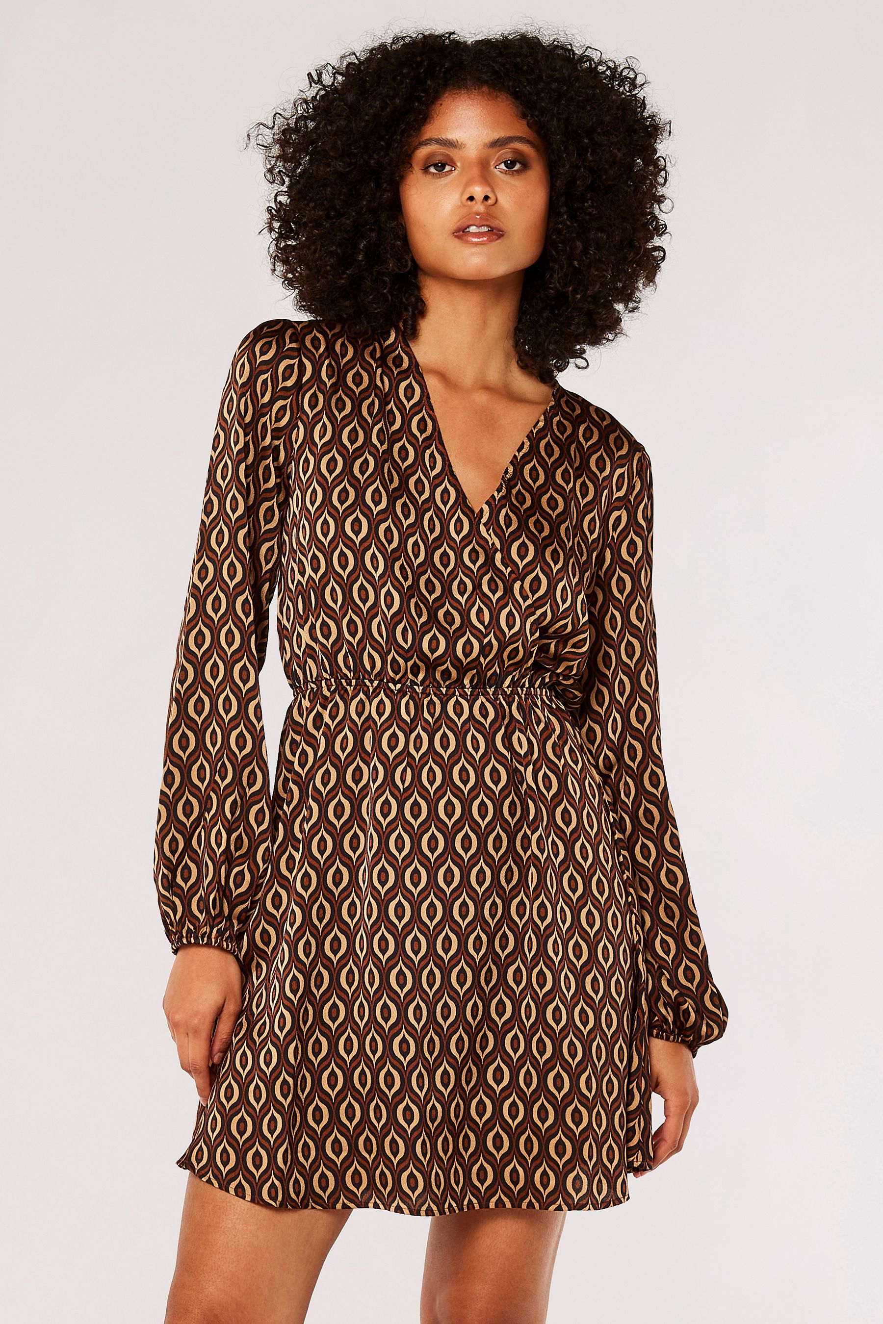 Apricot wrap dress hotsell