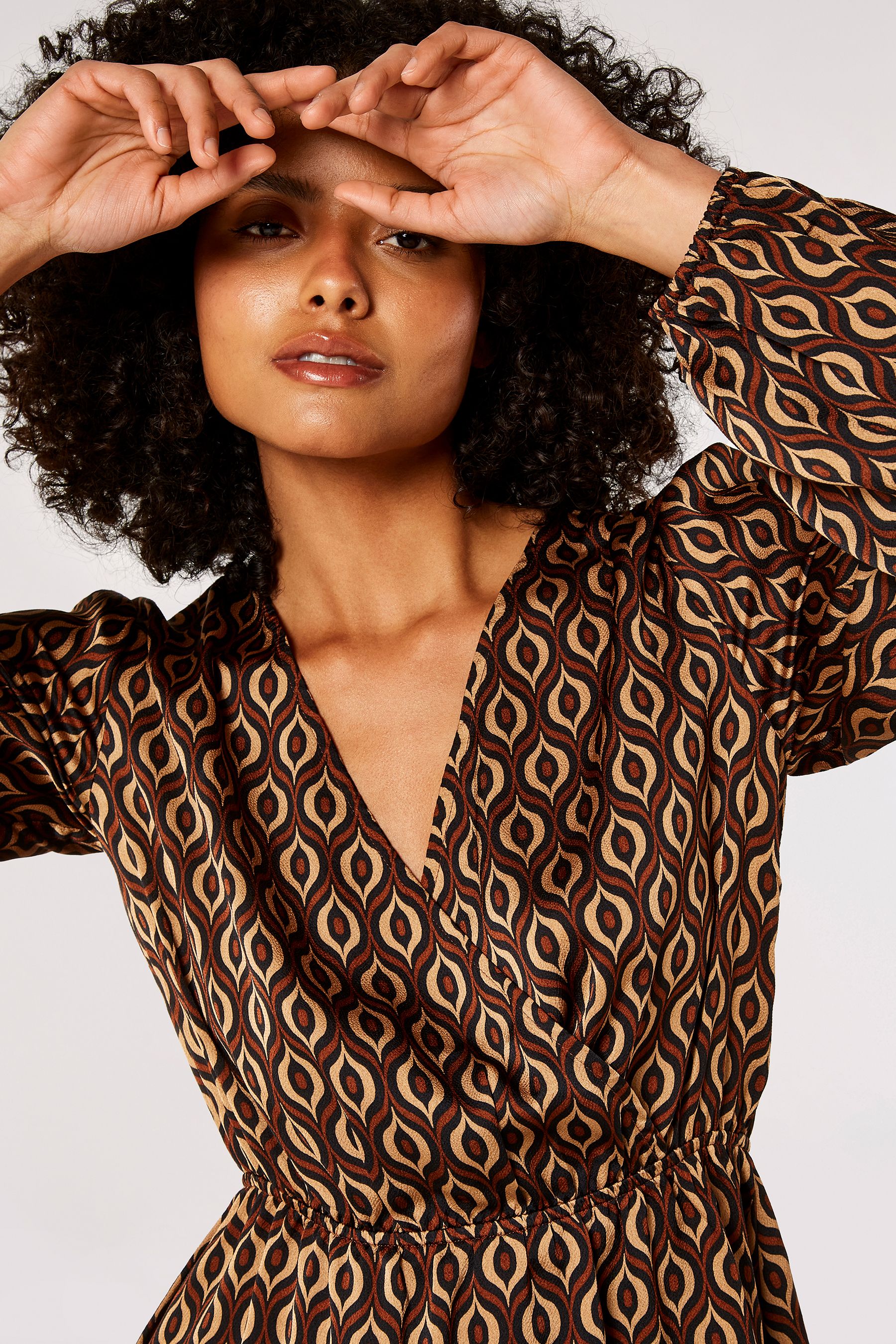 Apricot wrap sale dress