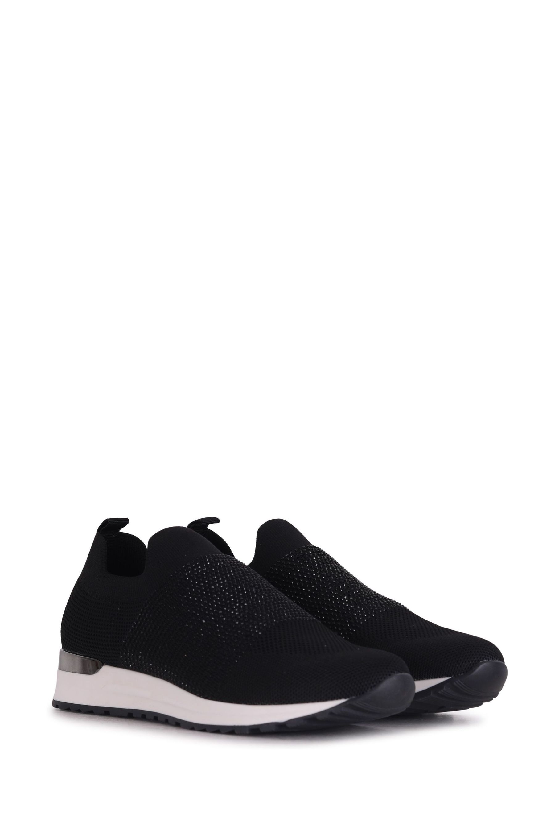 Black diamante slip on trainers top