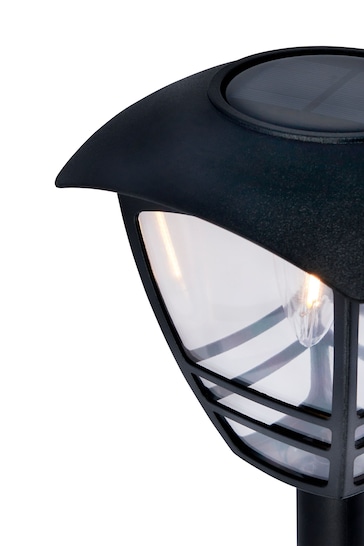 BHS Black Cadeby Solar LED Post Lantern 2700k 15Lm