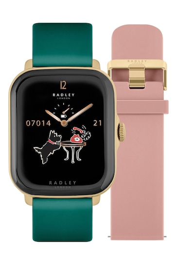 Radley Series 20 Smart Calling Watch with interchangeable Cobweb Silicone and Verdigris Leather Straps RYS20-2124-SET