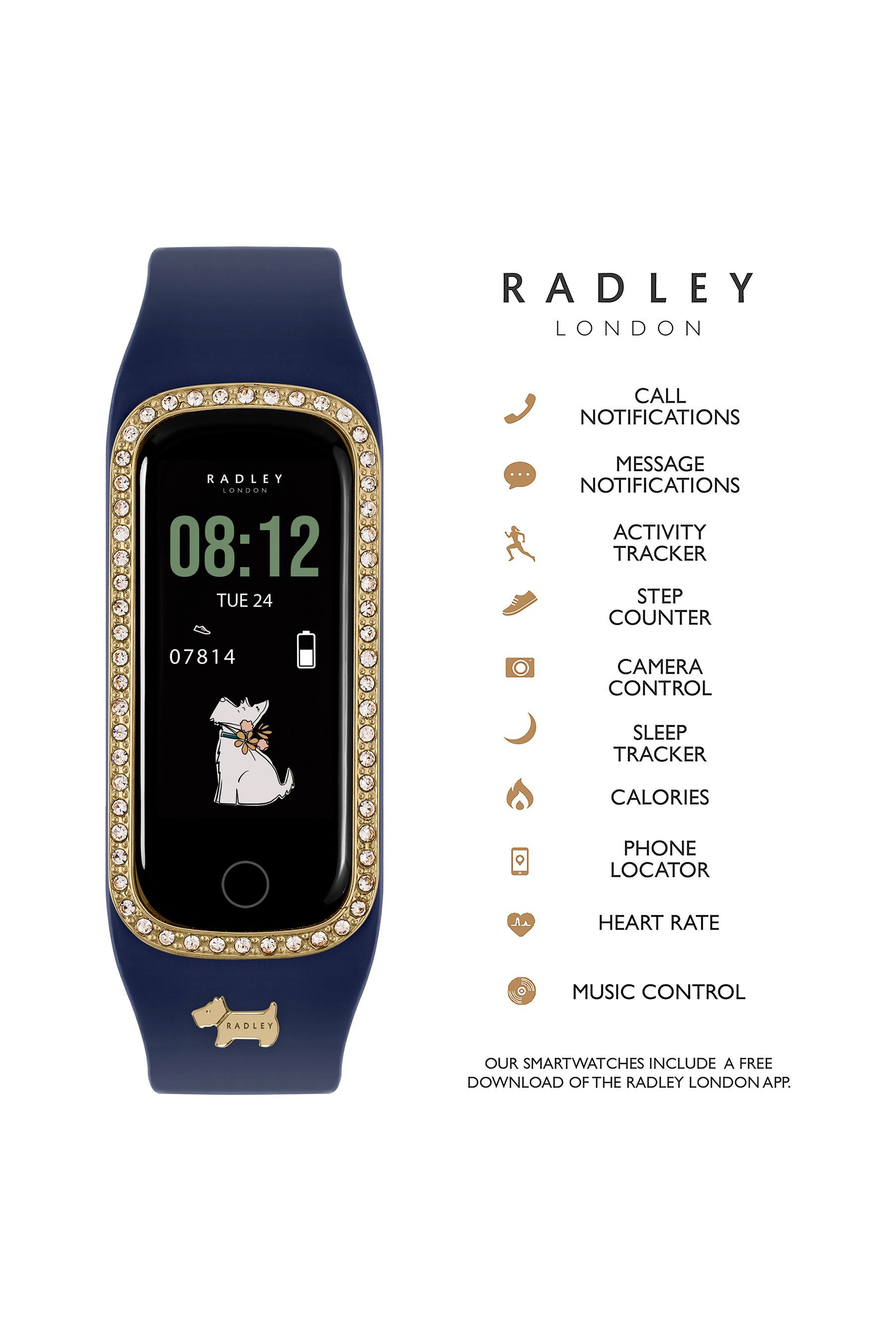 Buy Radley Ladies Blue Series 8 Ink Silicone Strap Stone Set Smart