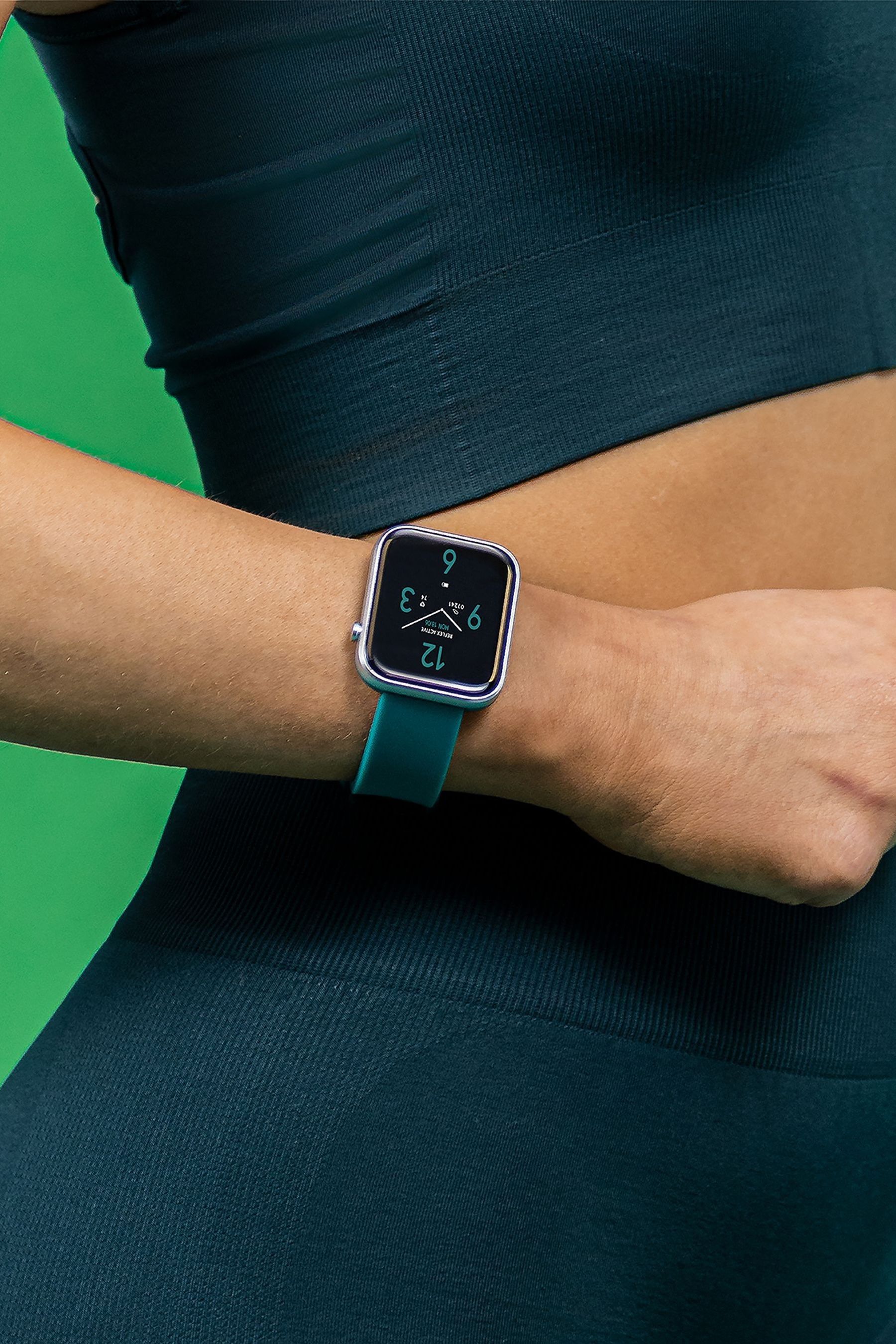 Buy Reflex Active Green Series 12 Teal Strap Smart Watch from the