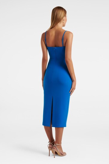 Forever New Blue Nadia Cut Out Midi Dress