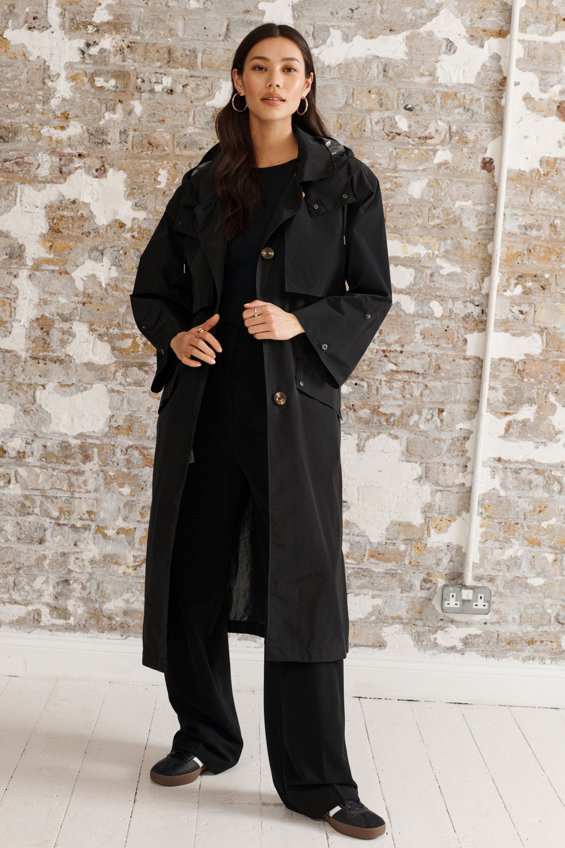Black trench coat uk deals