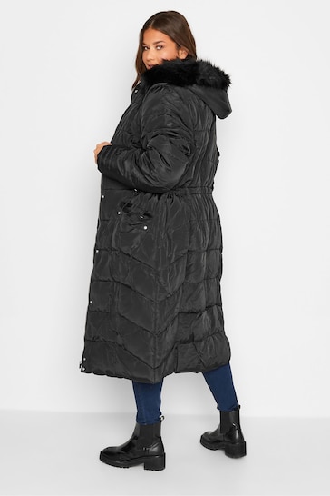 Long Tall Sally Black Midi Puffer Coat