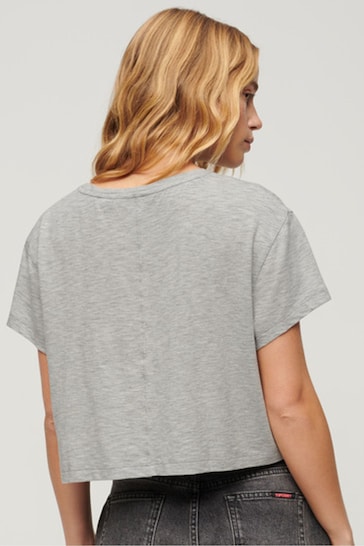 Superdry Grey Slouchy Cropped T-Shirt