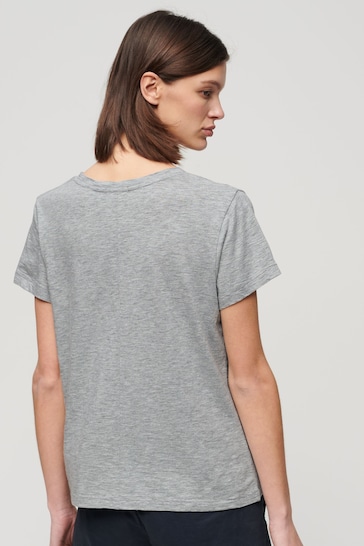 Superdry Grey Studios Embroidered V-Neck T-Shirt
