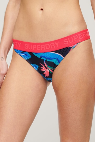 Superdry Blue Logo Classic Bikini Bottoms