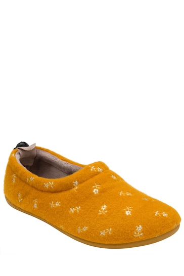 Lotus Yellow Flat Shoe Slippers