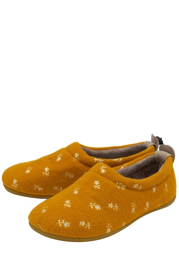 Lotus Yellow Flat Shoe Slippers