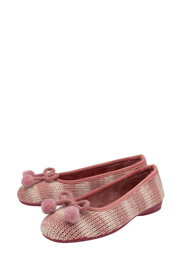 Lotus Pink Flat Ballerina Slippers