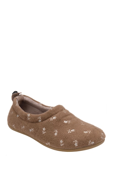 Lotus Cream Flat Shoe Slippers