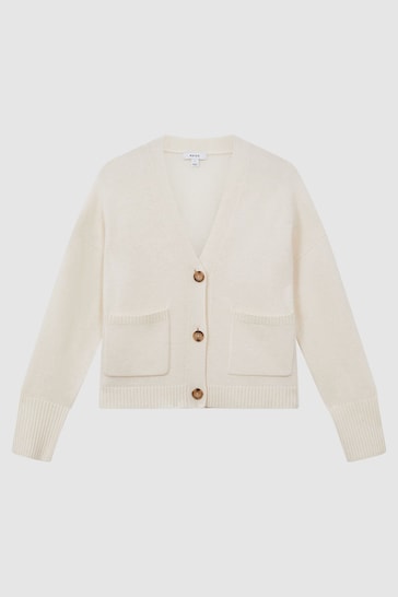 Reiss Ivory Juni Relaxed Wool-Cashmere Cardigan
