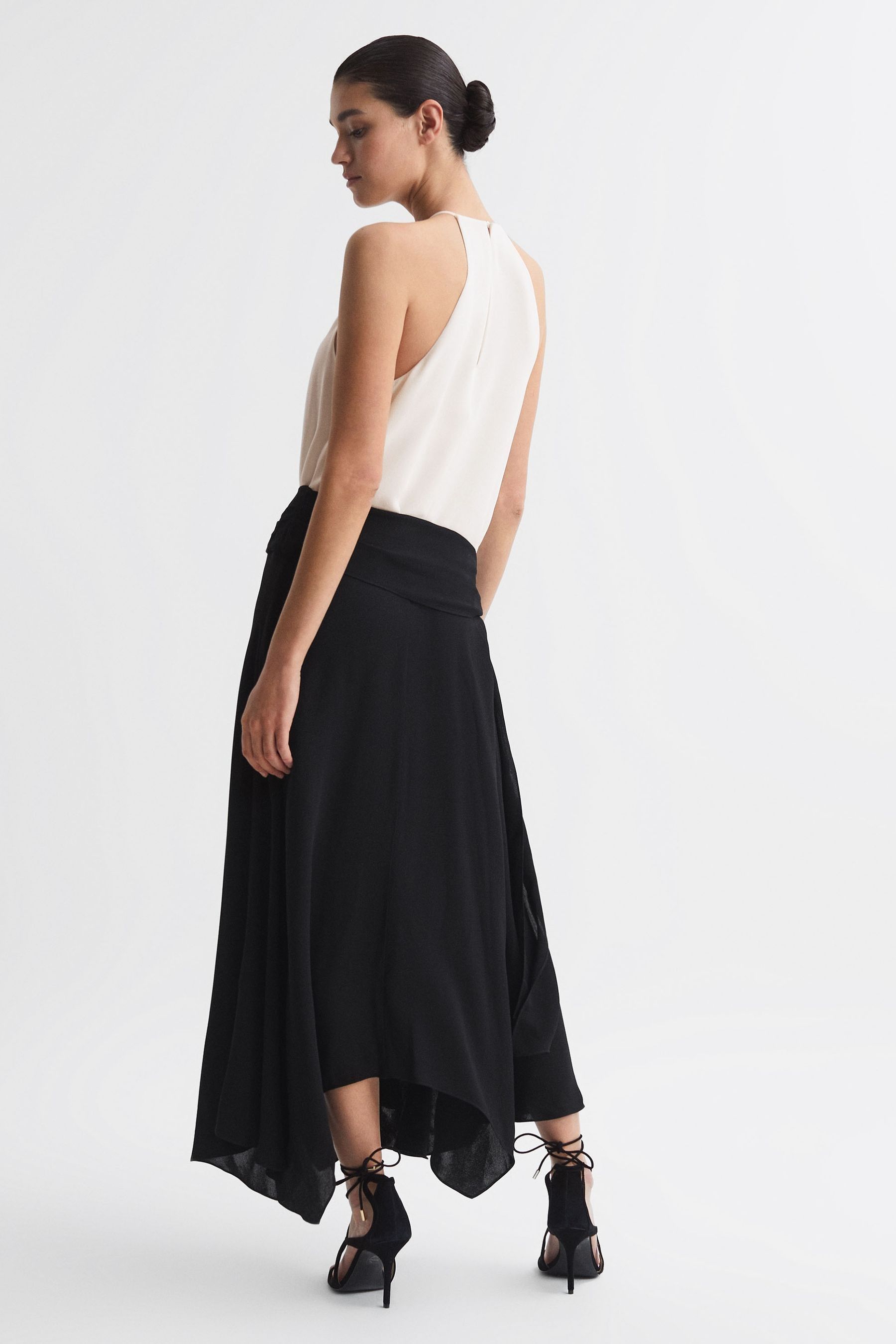 Belted wrap midi skirt clearance