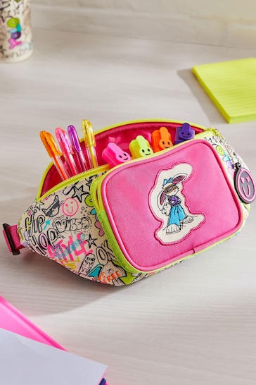 Pink Graffiti Bum Bag Style Filled Pencil Case
