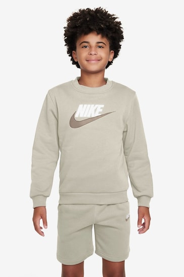 Nike Neutral Sweatshirt and Shorts Tracksuit Set