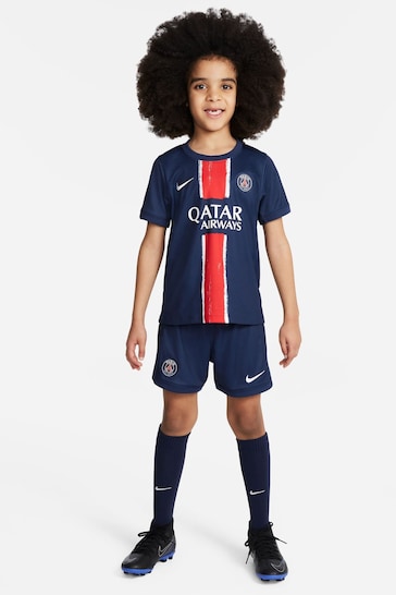 Nike Blue Jr. PSG Home Stadium 3 Piece Football Kit