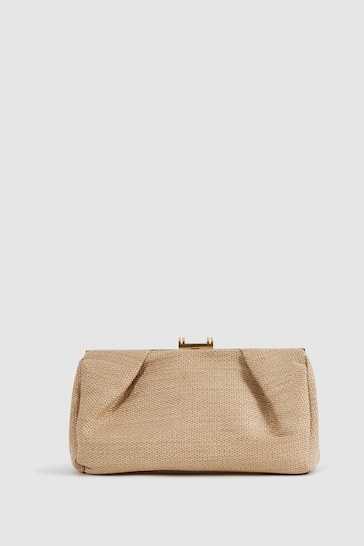 Reiss Natural Madison Woven Clutch Bag