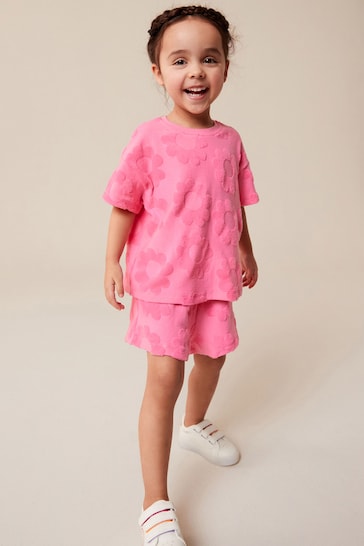 Bright Pink Rainbow Short Sleeve T-Shirt and Shorts Set (3mths-7yrs)