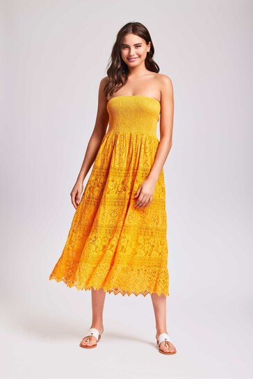 Iconique Orange Gaia Bandeau Beach Dress