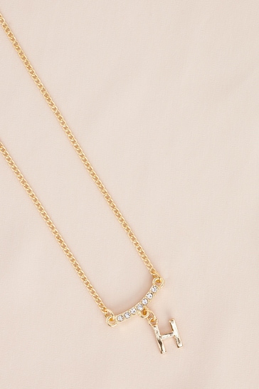 Gold Tone Initial Necklace