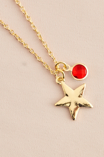 Gold Tone July Birthstone Necklace