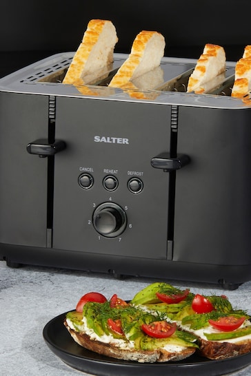 Salter Black Kuro 4 Slice Toaster