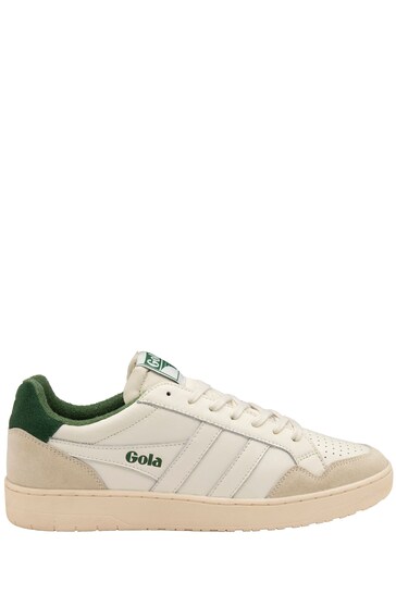 Gola Off White/Evergreen Mens  Eagle Leather Lace-Up Trainers