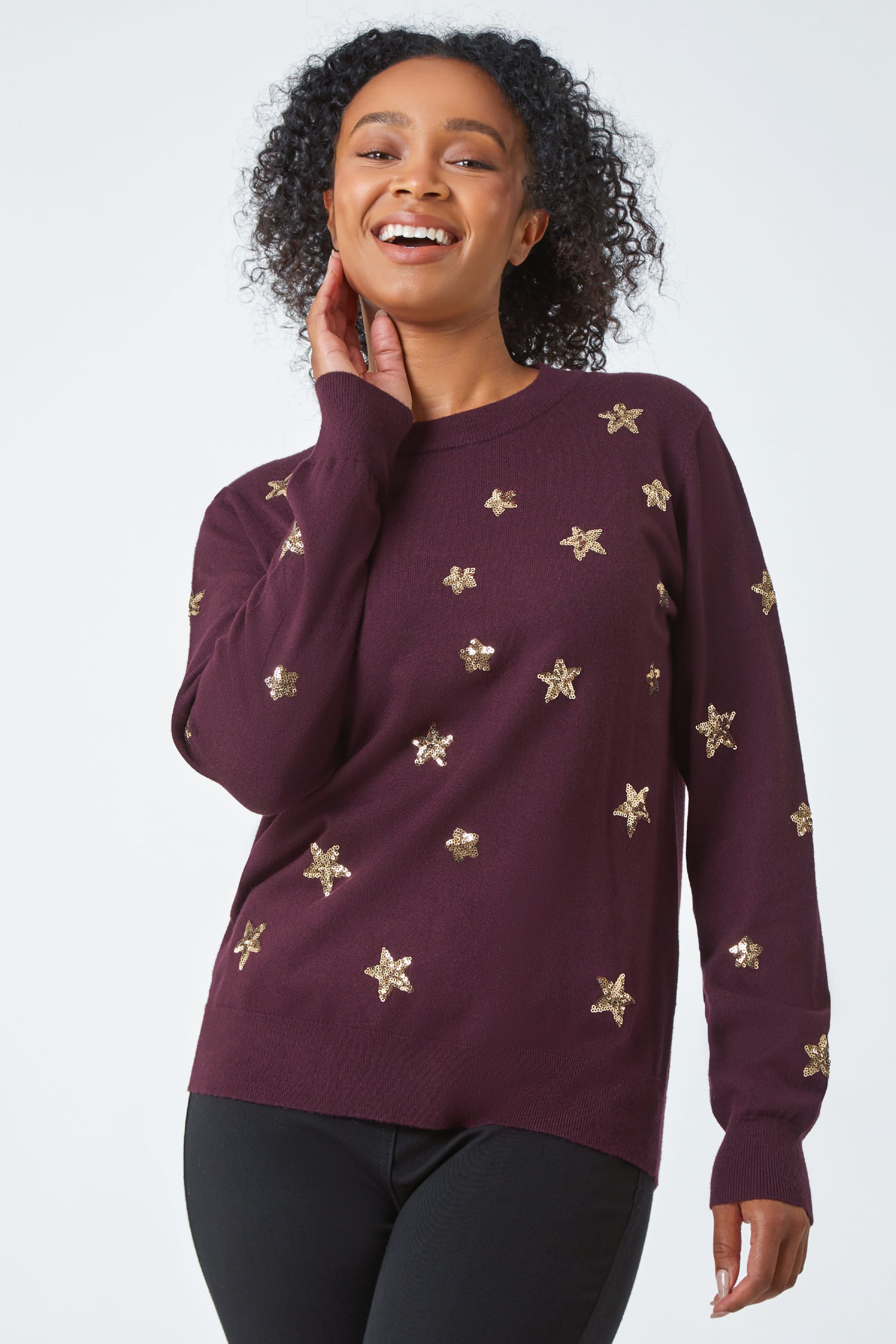 Purple top sequin jumper