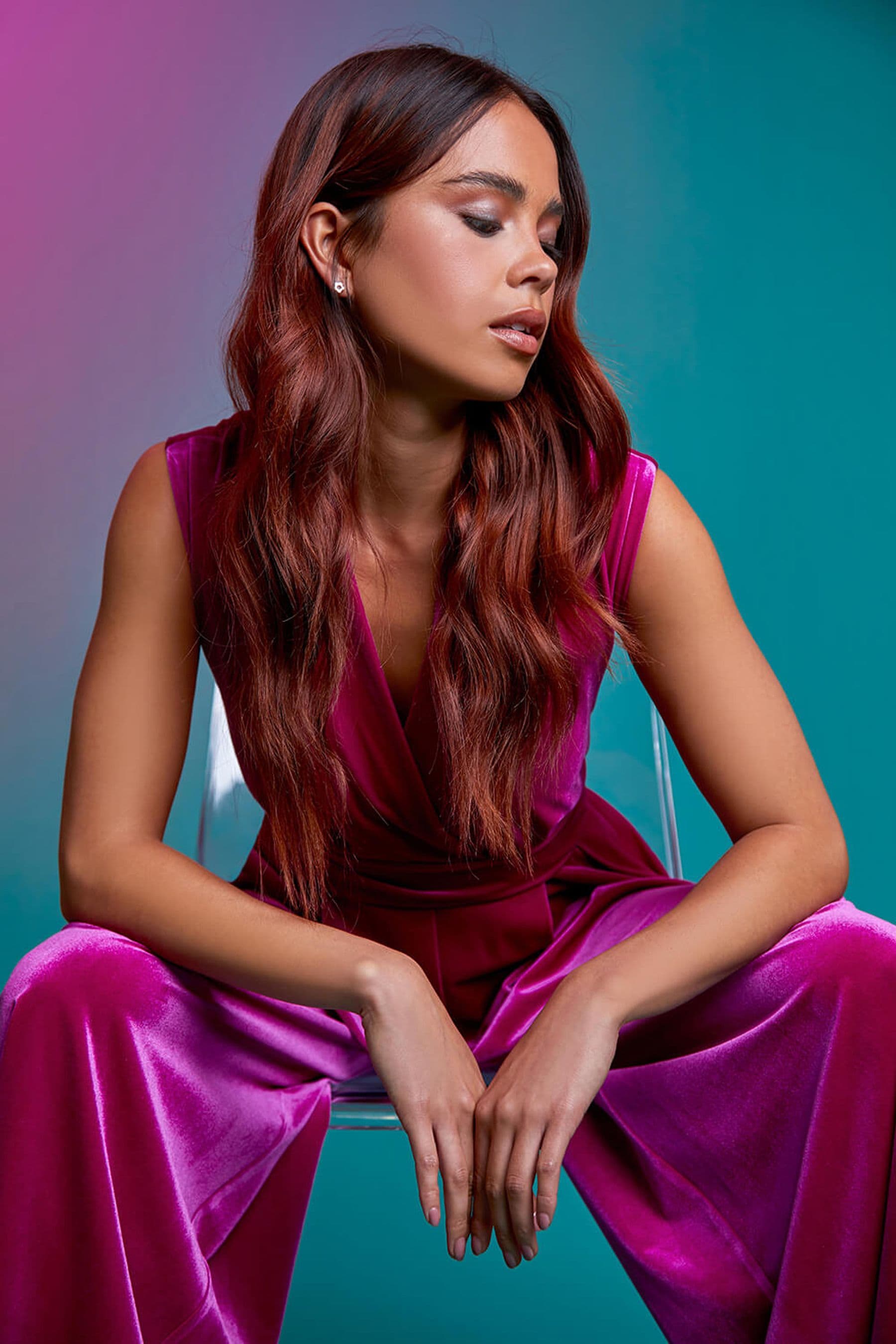 Pink clearance velvet jumpsuit
