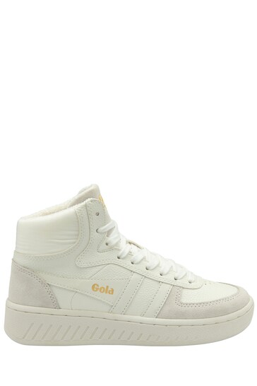 Gola White Ladies Slam Trident Lace-Up High-Top Trainers
