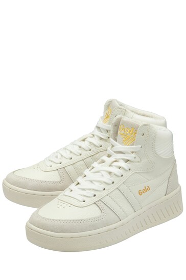 Gola White Ladies Slam Trident Lace-Up High-Top Trainers