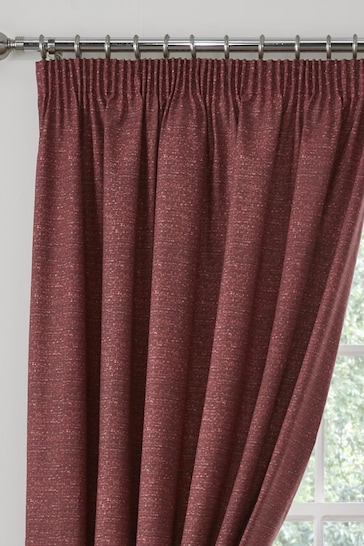 D&D Red Pembrey Super Thermal Pencil Pleat Curtains Curtains