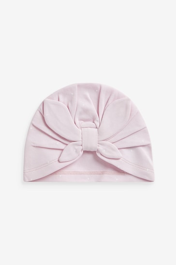Lilac/Ecru Baby Turban Hats 2 Pack (0-18mths)