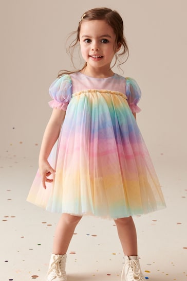 Multi Rainbow Mesh Dress (3mths-7yrs)