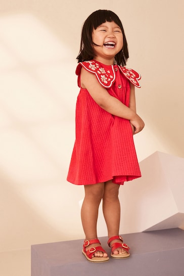 Red Cotton Summer Dress (3mths-7yrs)