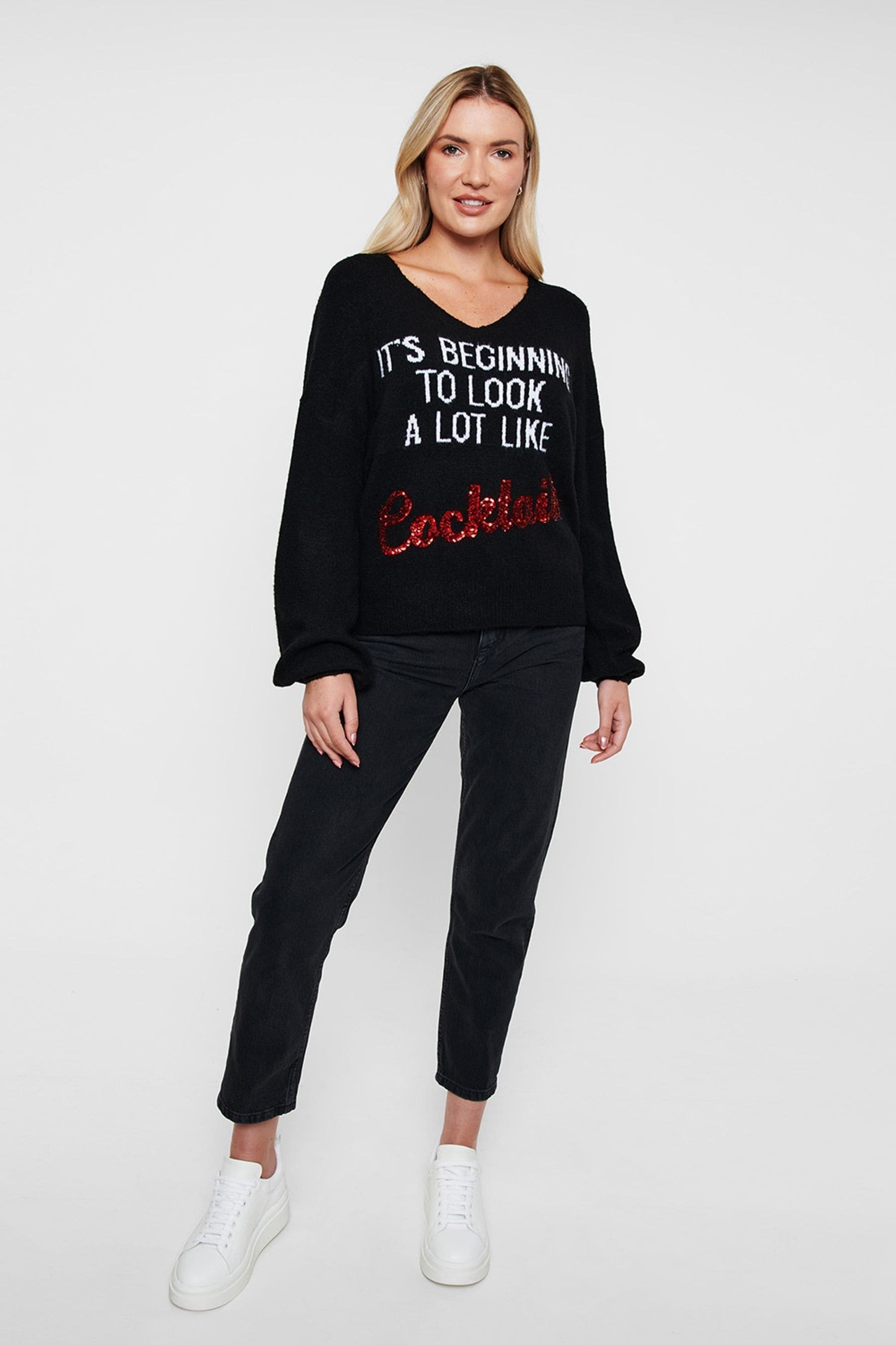V neck shop xmas jumper