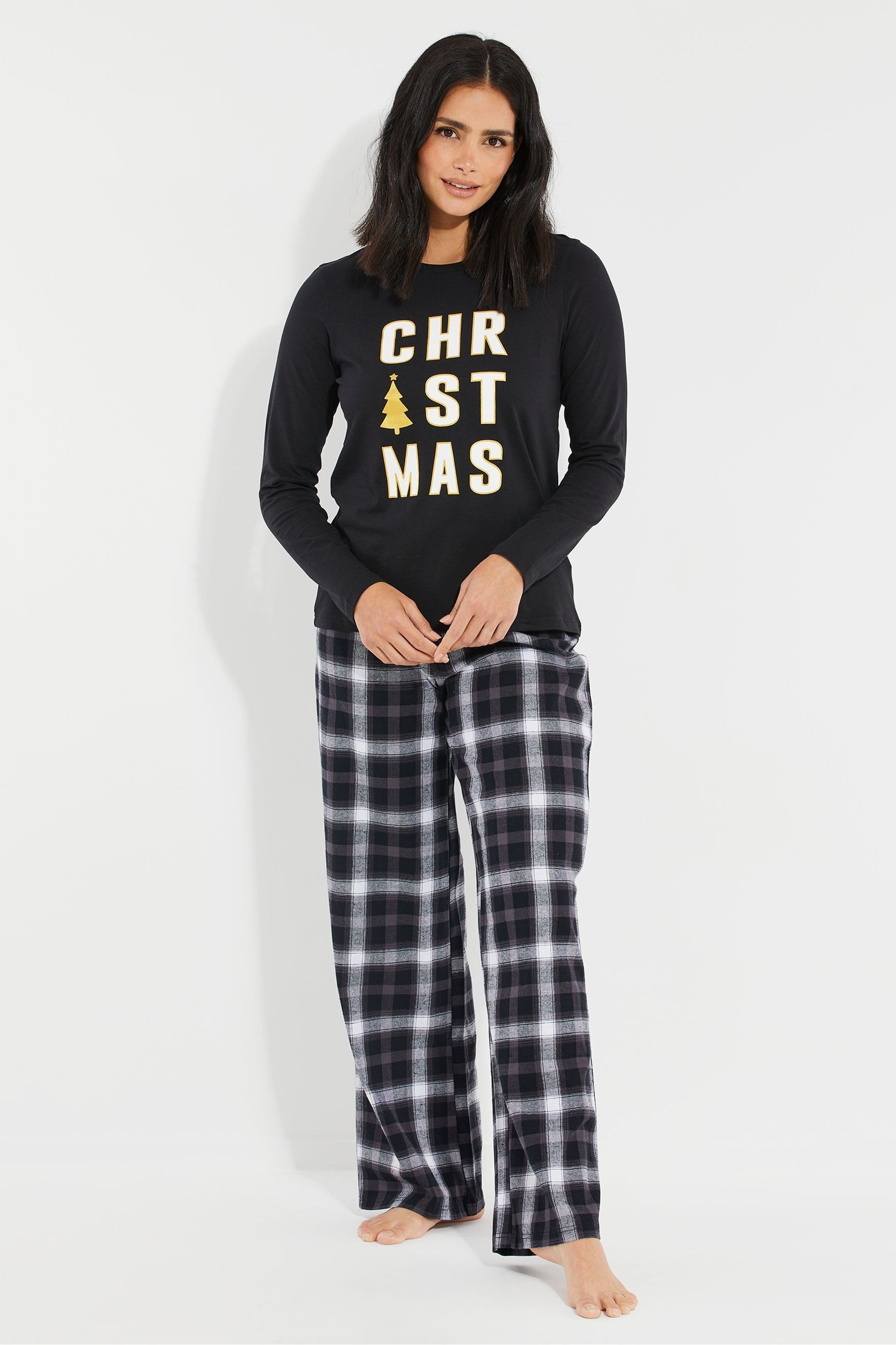 Long sleeve sales christmas pyjamas