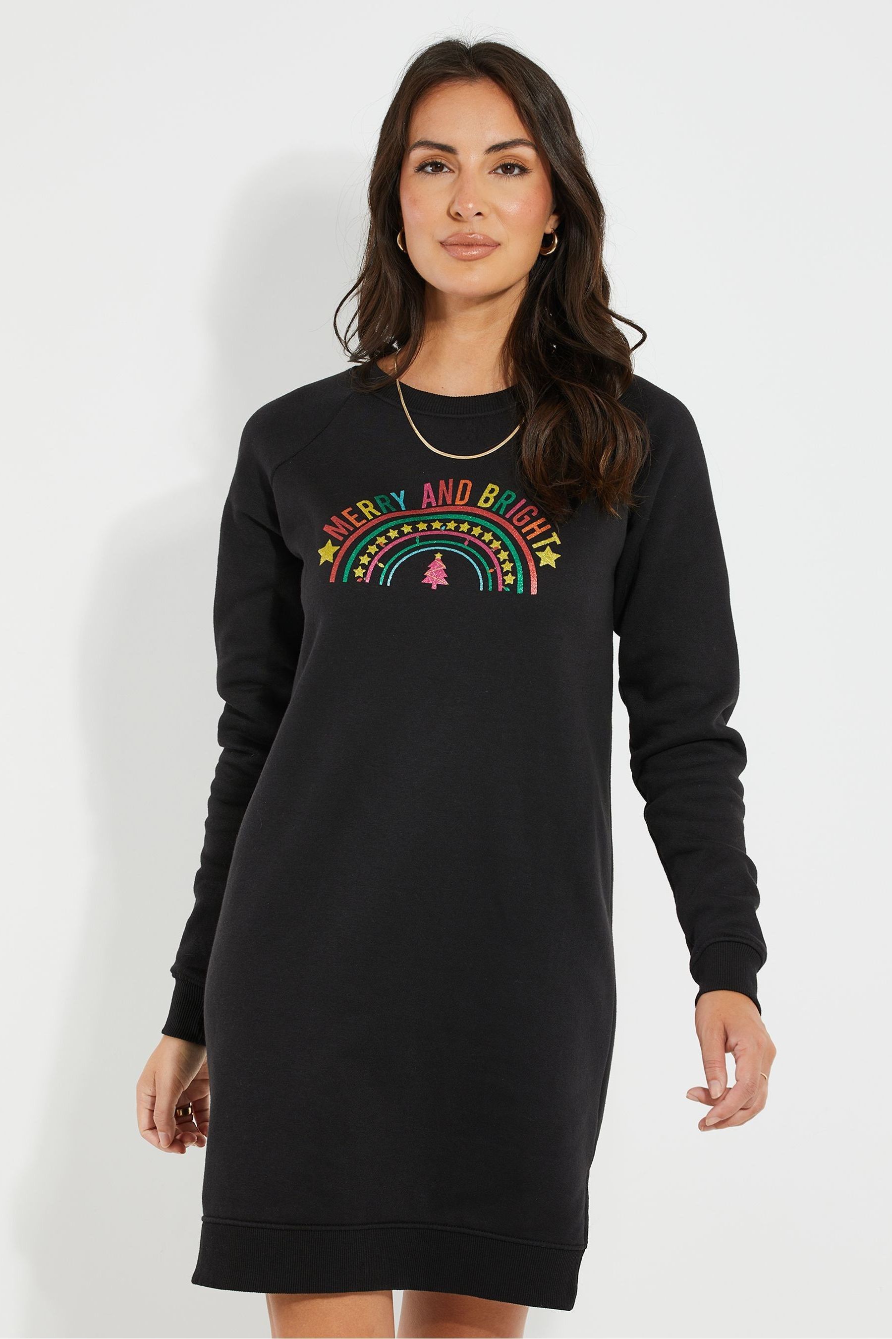 Buy Threadbare Black Christmas Sweater Dress from the Next UK