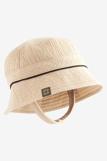 Tan Brown Reversible Baby Bucket Hat (0mths-2yrs)