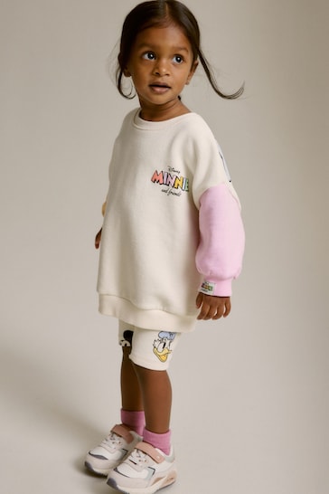 Cream Minnie Crew Sweatshirt and Shorts Set (3mths-7yrs)