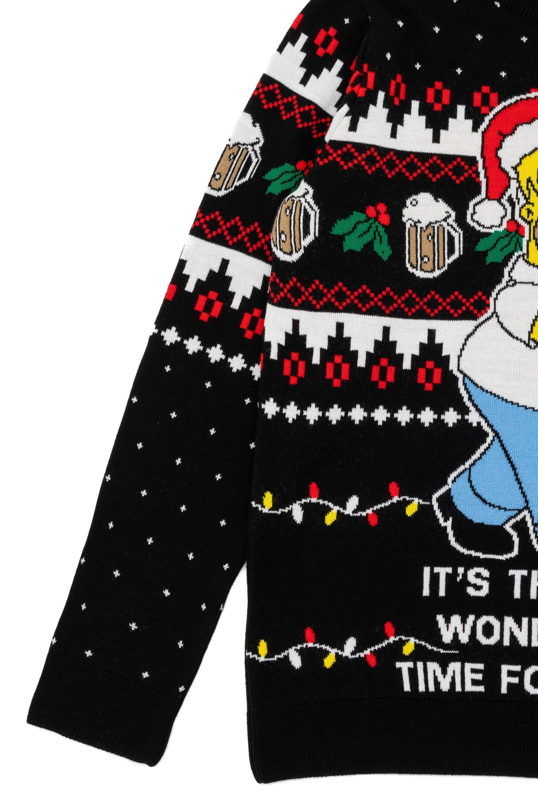 Vanilla Underground Black Simpsons Mens Licensed Adult Knitted Christmas Jumper