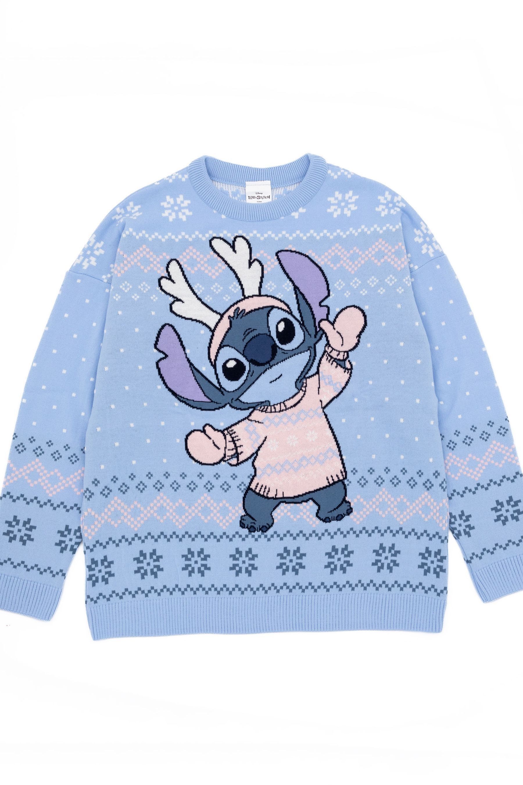 Buy Vanilla Underground Blue Lilo Stitch Ladies Xmas Jumper from