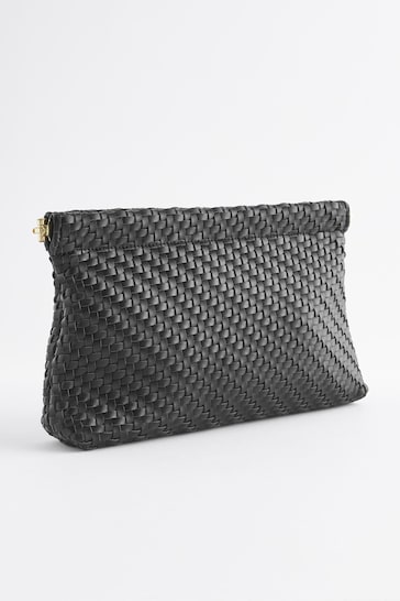 Black Weave Clutch Bag