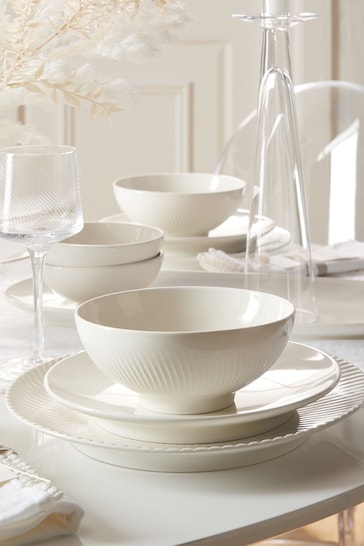 Denby White Porcelain Arc Set of 4 Cereal Bowls