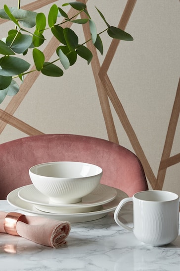 Buy Denby White Porcelain Arc 12 Piece Dinnerware Set from the Next UK  online shop